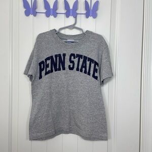 Gildan unisex kid’s solid gray Penn state decal short sleeve tshirt preshrunk S‎